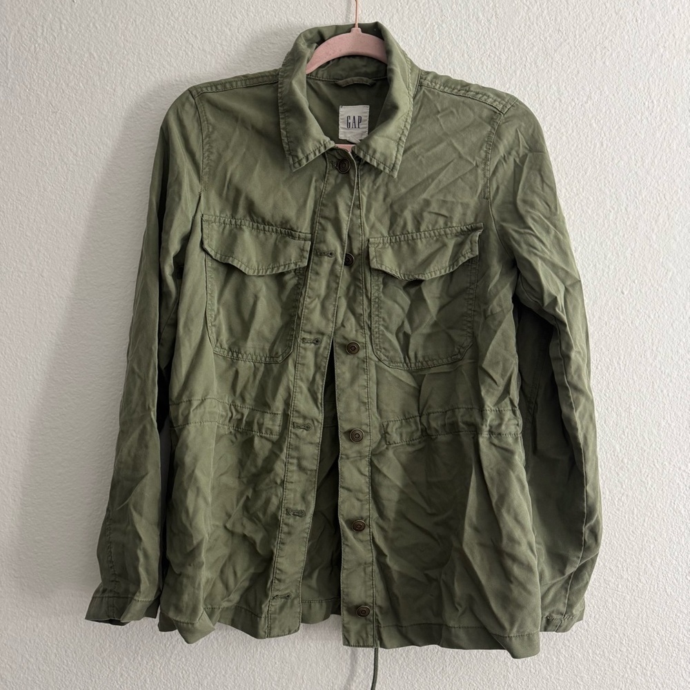 Gap Women’s Green Utility Military Lightweight Fall Jacket Size Small